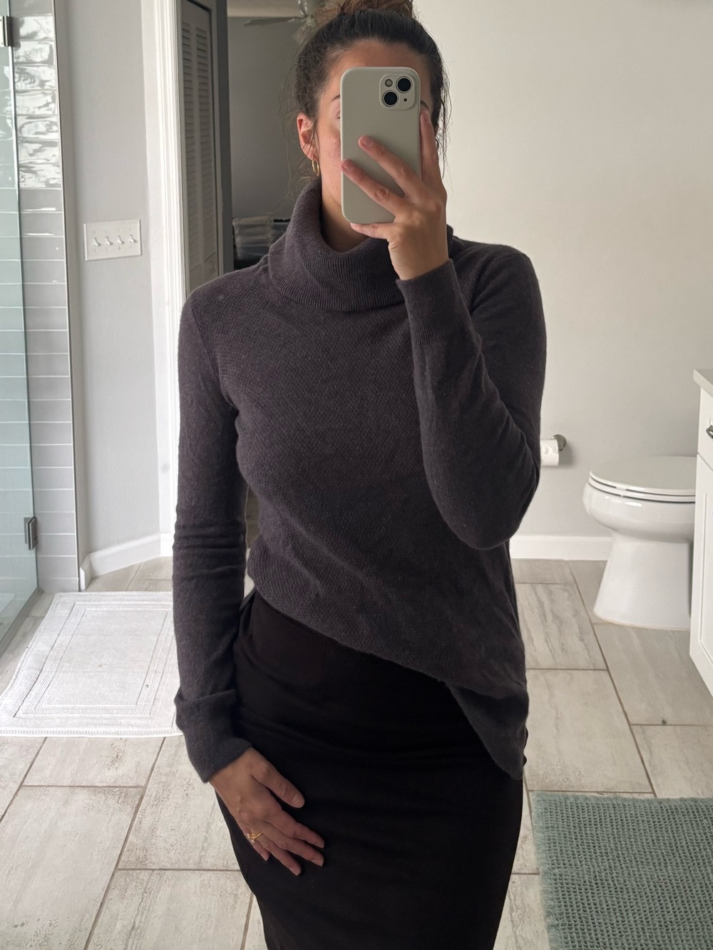 2 Ply Cashmere Cowl Turtleneck Sweater